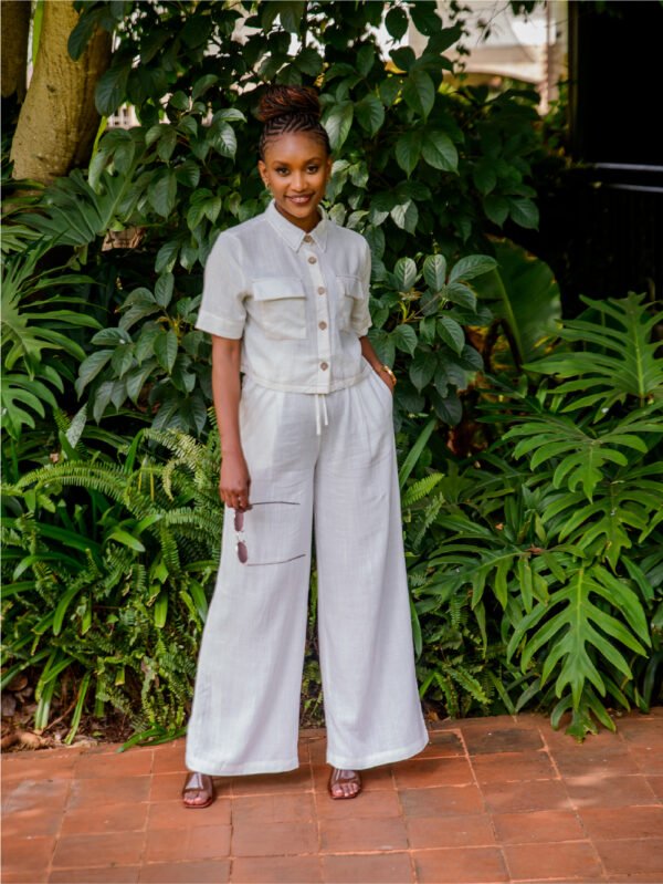 Linen White Pants - S15 - M