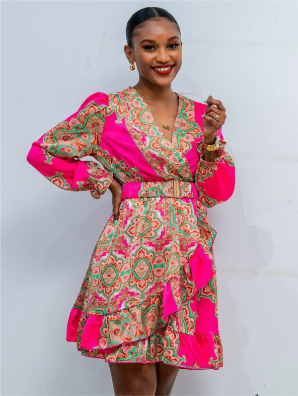 Pink Print Dress - P29 - S