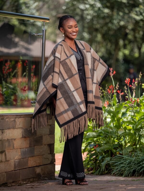 Brown Poncho - P036 - Beige