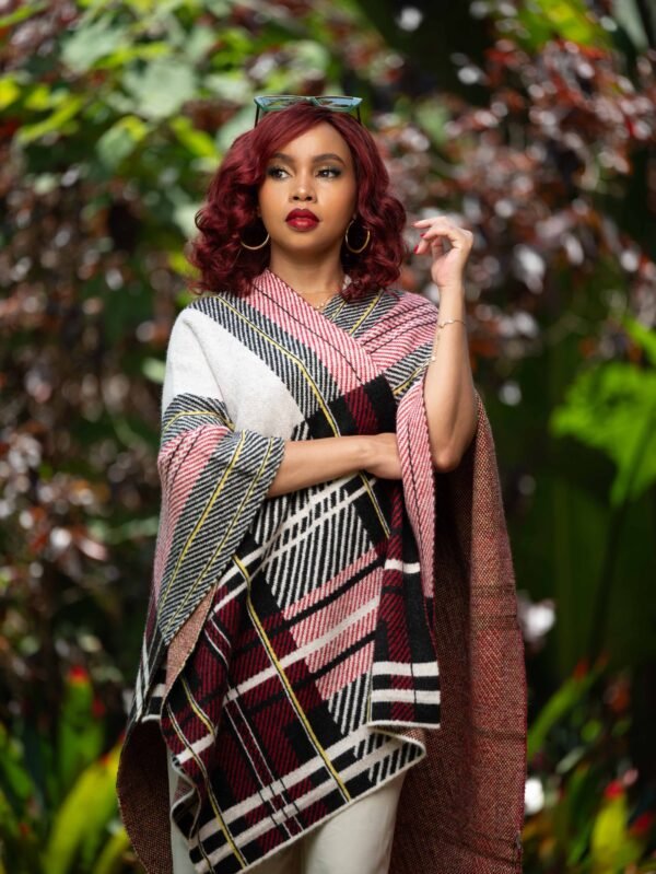 Brown Poncho - P036 - maroon