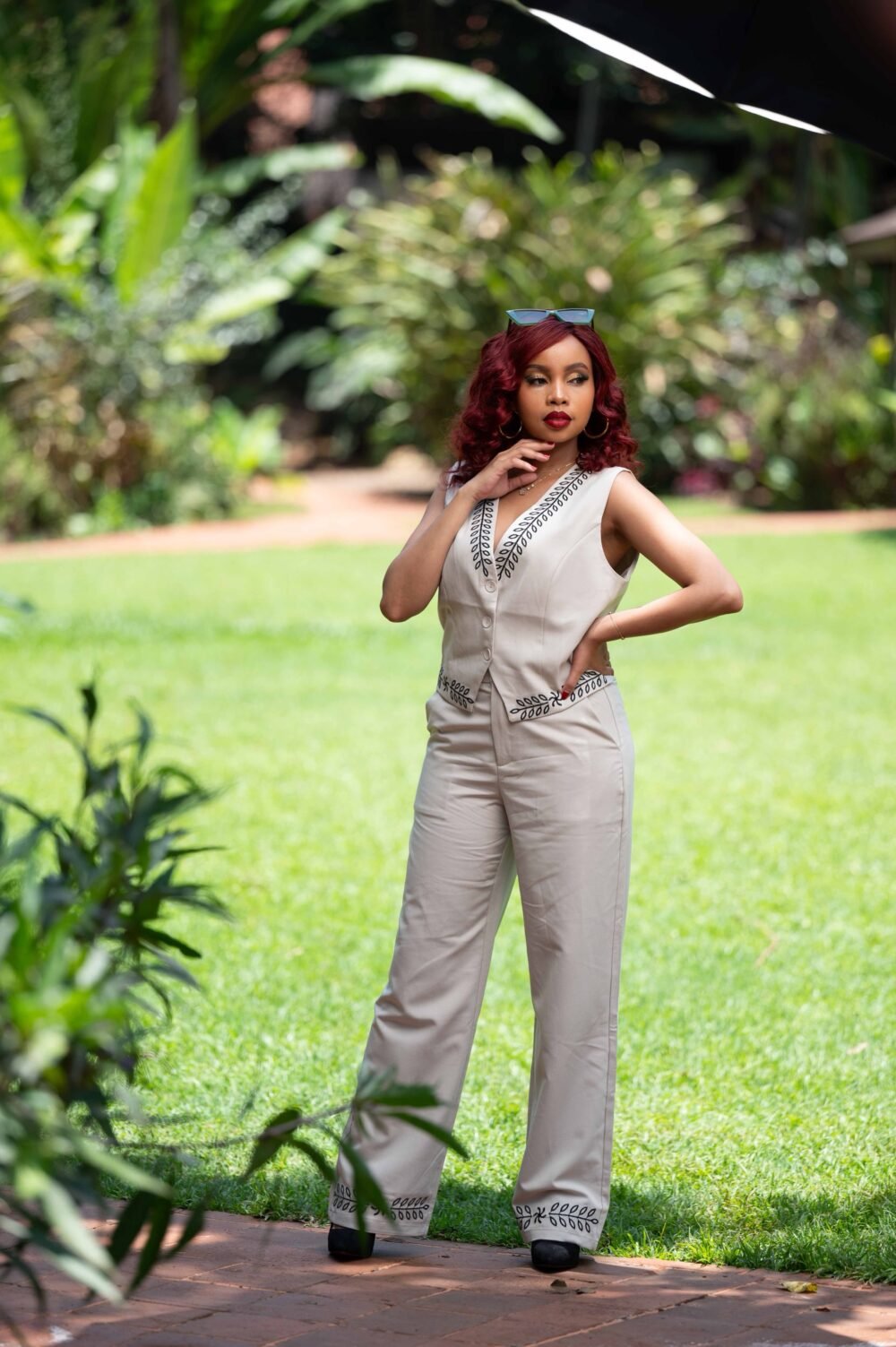 2pcs sleeveless coat and pants sets S42 - Image 2