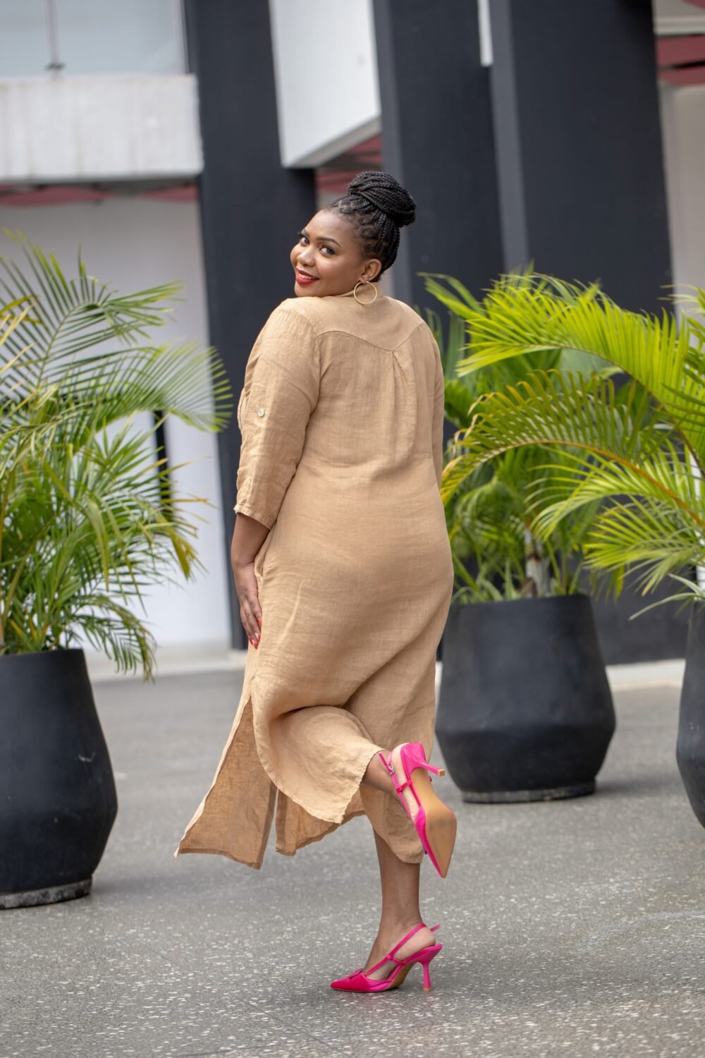Linen Shirt Dress: D03 - Image 2