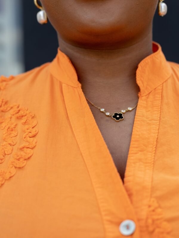 Onyx clover Necklace: A13