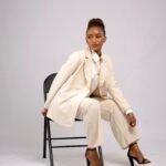 Stripped Beige Suit S013