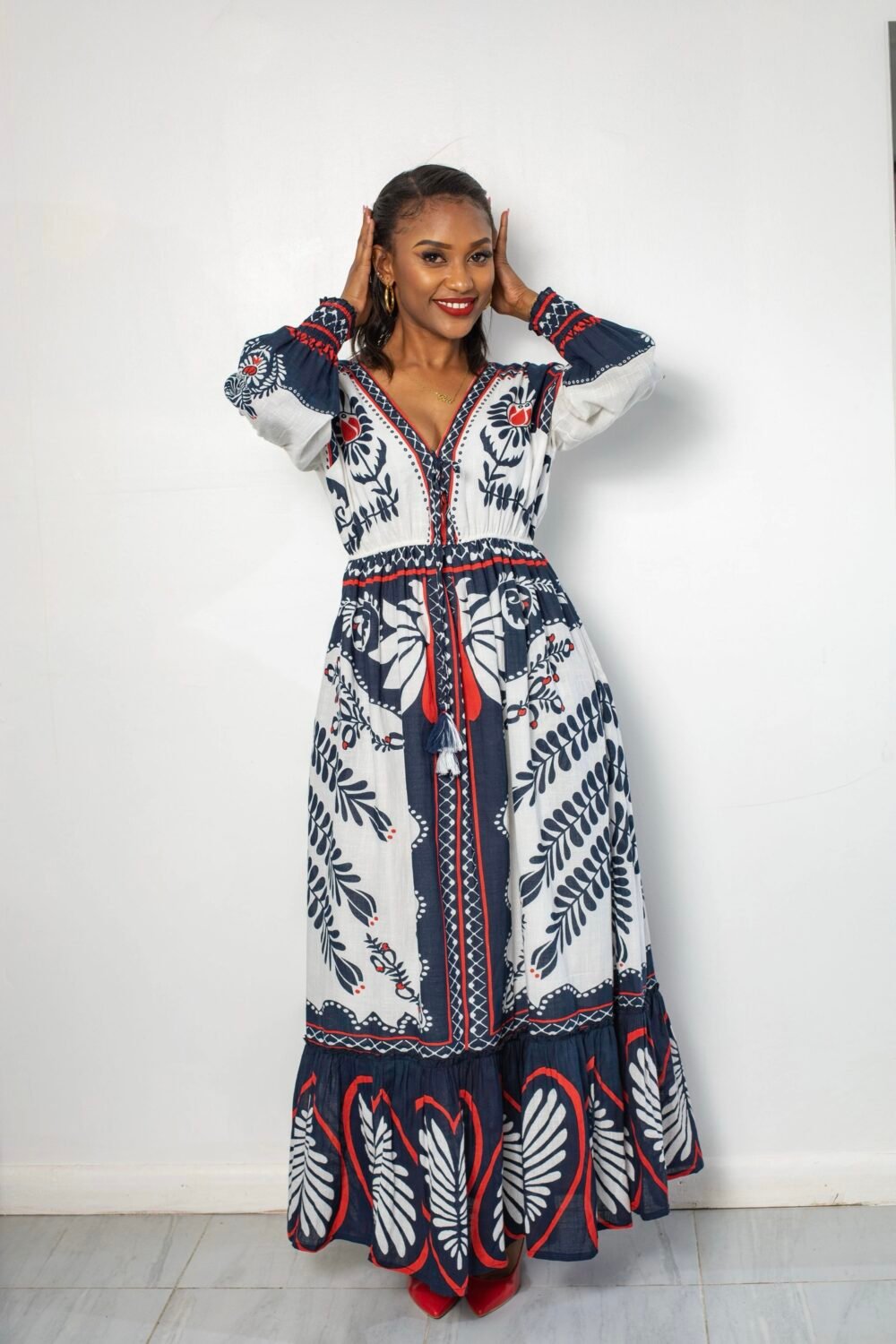 Multi coloured Maxi dress J01 - Image 3