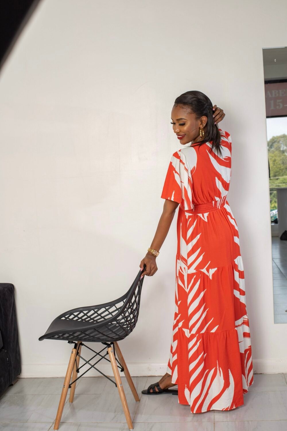 Orange Maxi Dress J02 - Image 3
