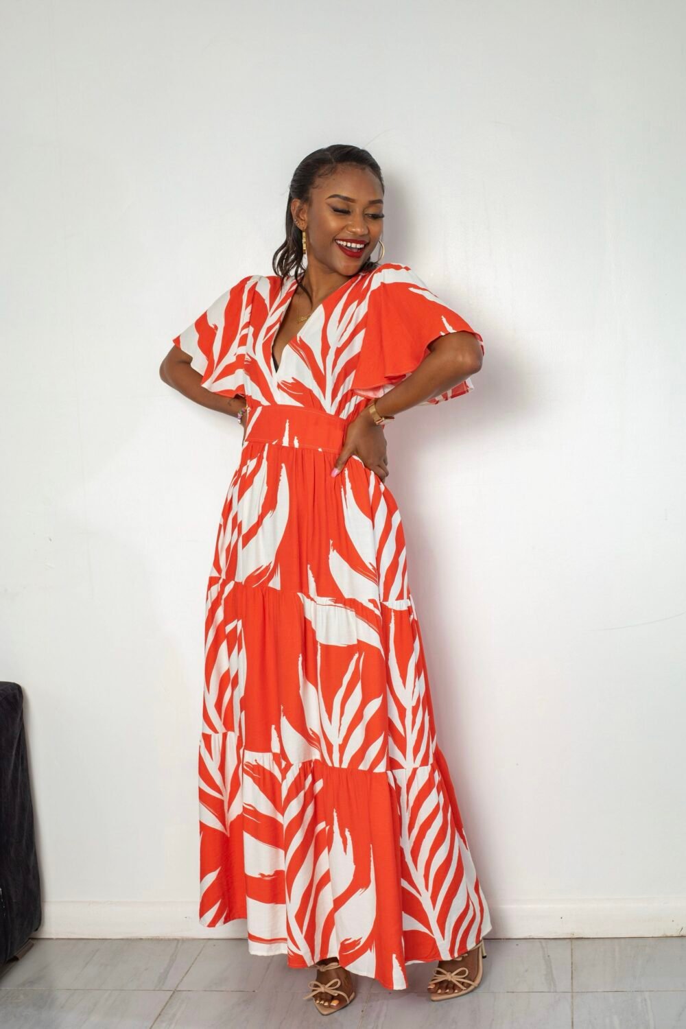 Orange Maxi Dress J02