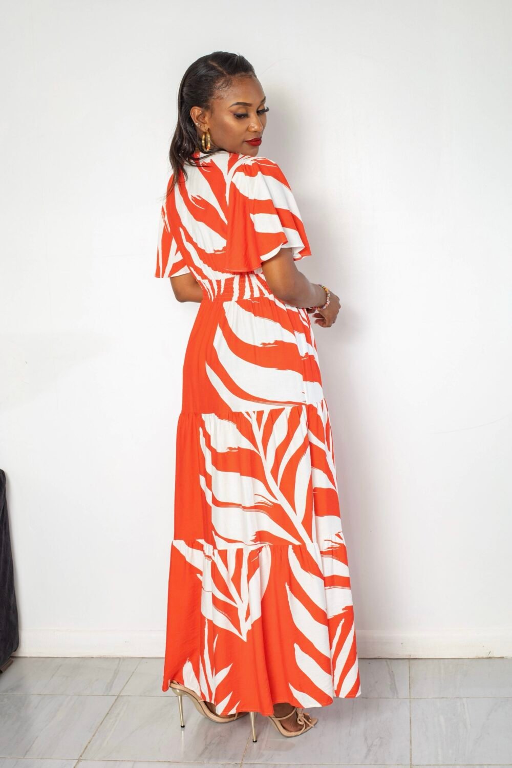 Orange Maxi Dress J02 - Image 2