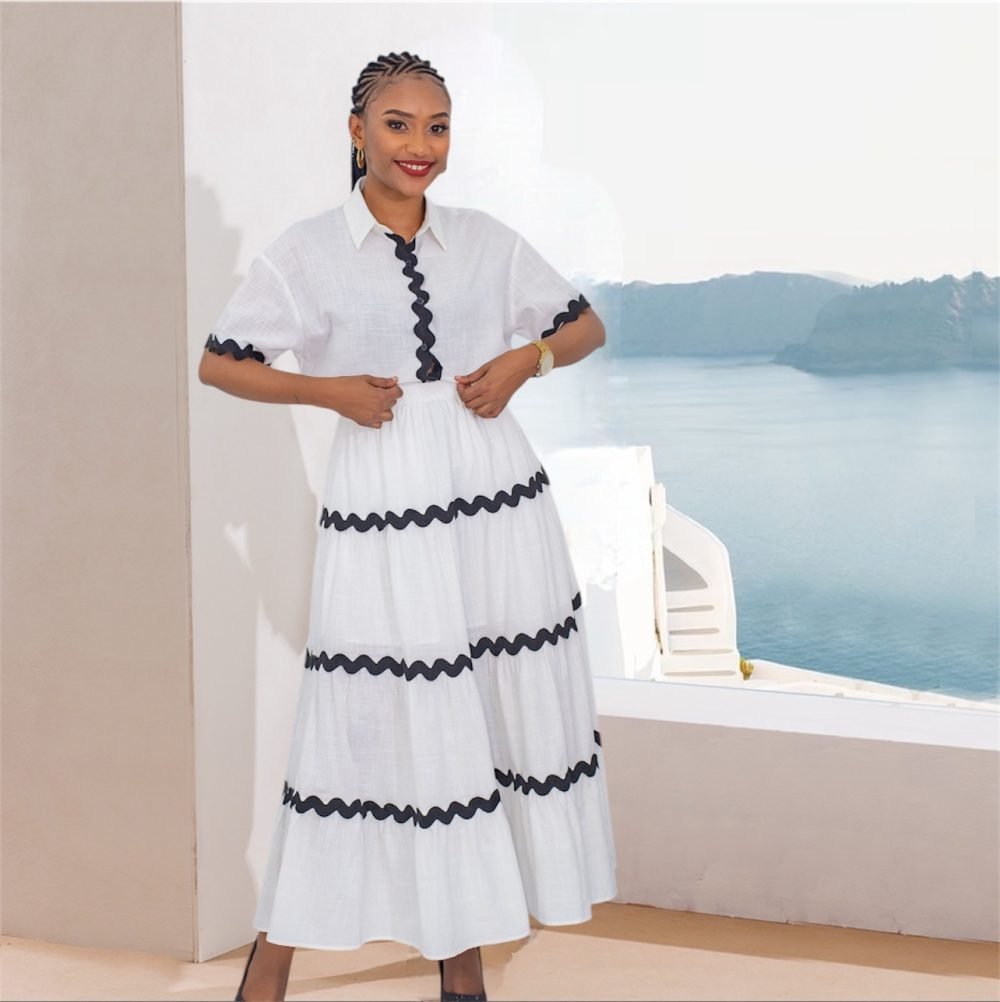 Color Block Skirt Set M010
