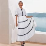 Color Block Wave Skirt M09