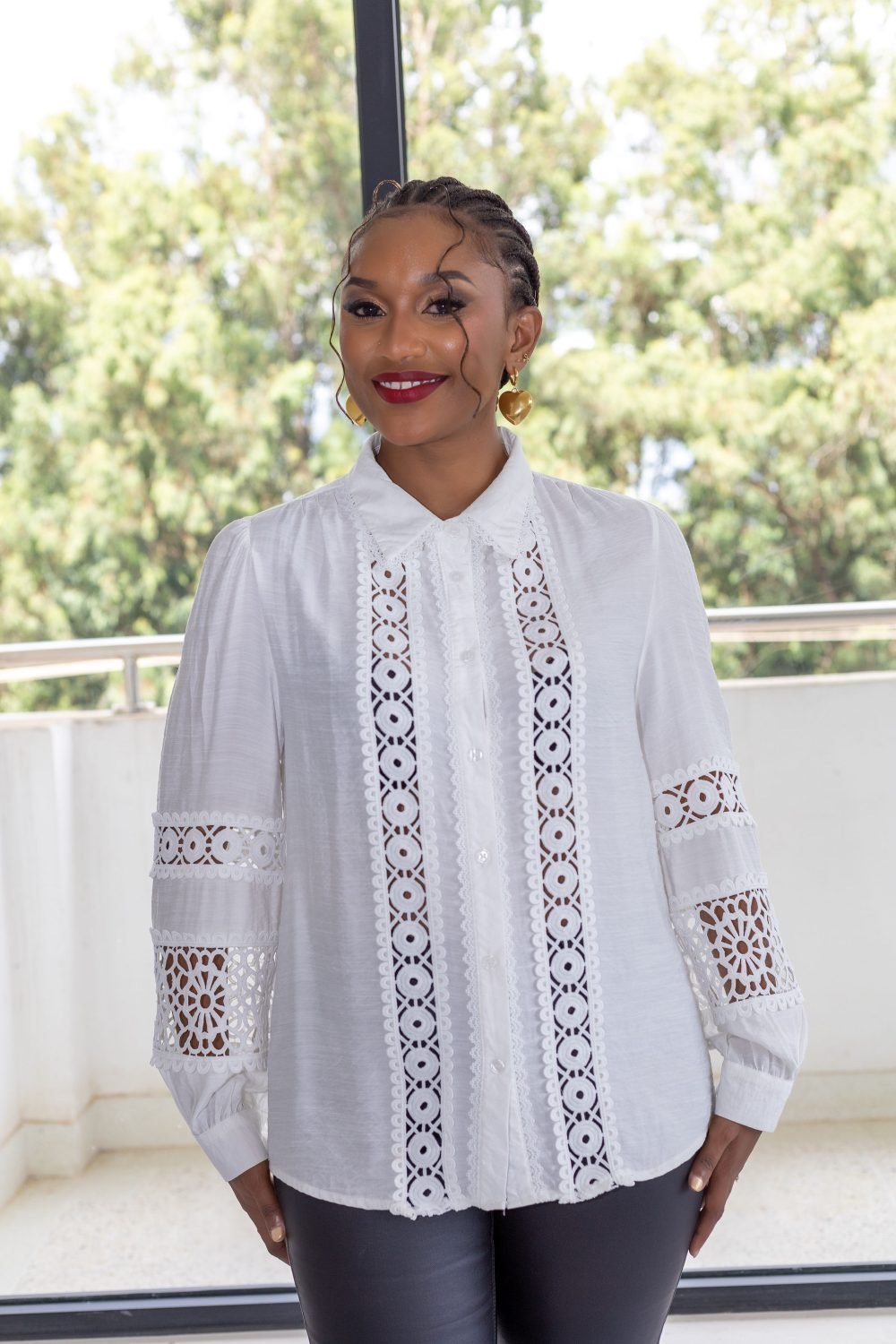 The Lace Button-Up Blouse AP14 - Image 2