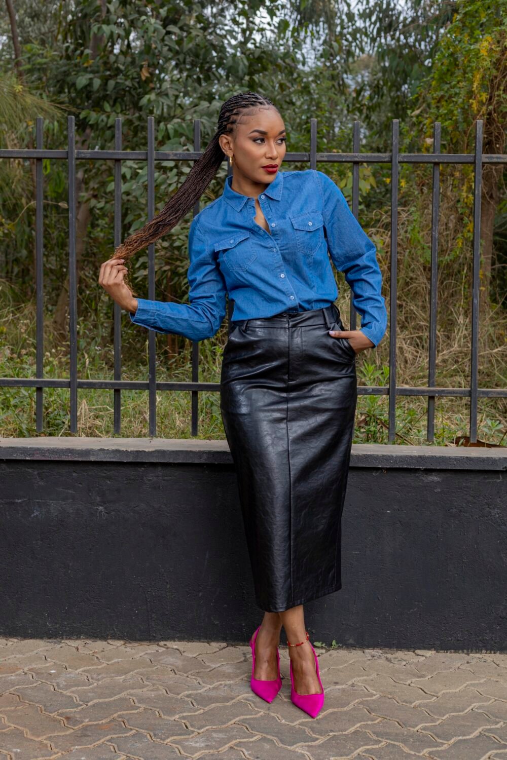 Black Leather Skirt AP7 - Image 2