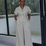 Linen Blend Nude Jumpsuits MU6