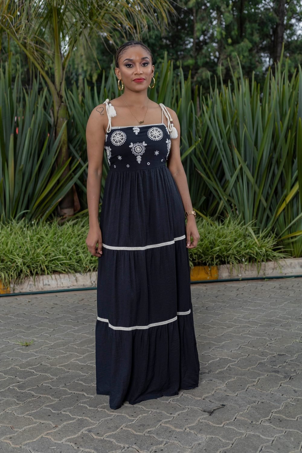 Cotton Strap Maxi Dress MU4
