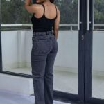 Black Relaxed Straight Jeans MU8