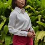 Nude silk blouse JU19