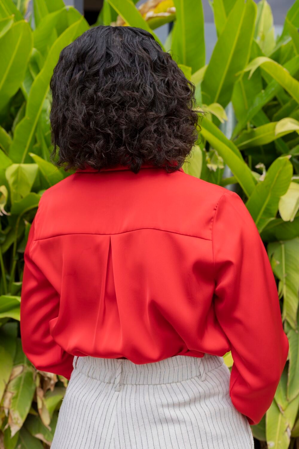 Red Silk Blouse JU20 - Image 2