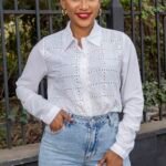 White Dotted blouse S08